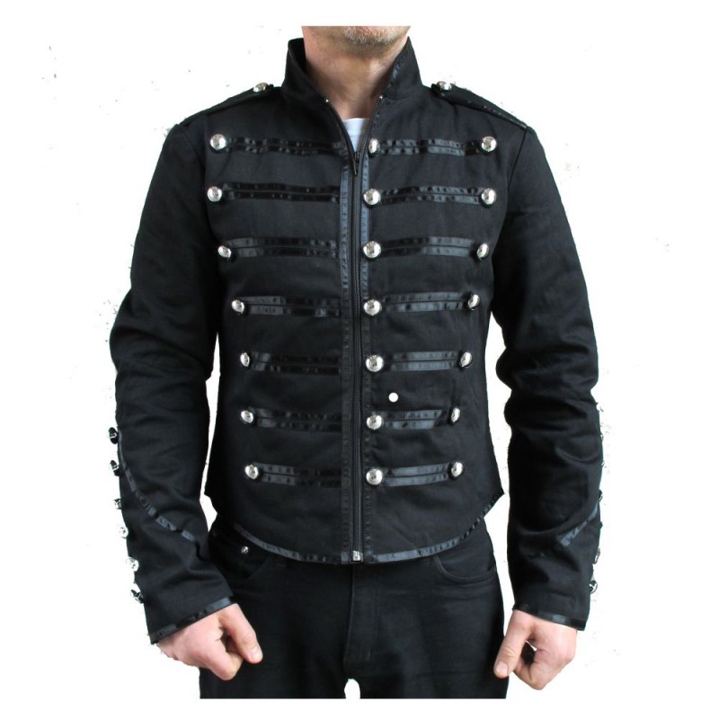 Military Parade Jacket Tunic Rock Black Steampunk Jacket  (2025)